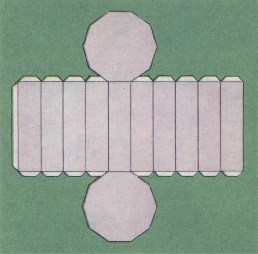 Рис. 6, б. Развёртка десятиугольной призмы.
